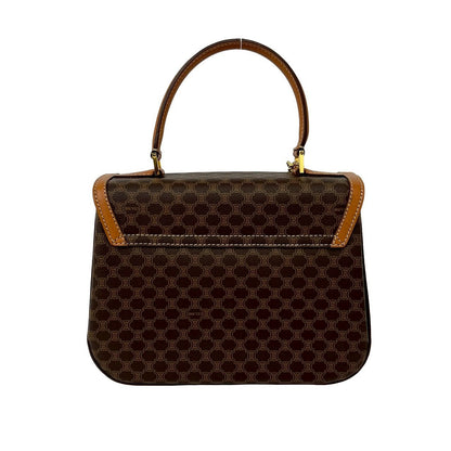 セリーヌ マカダムトリオンフ PVC レザーハンドバッグ