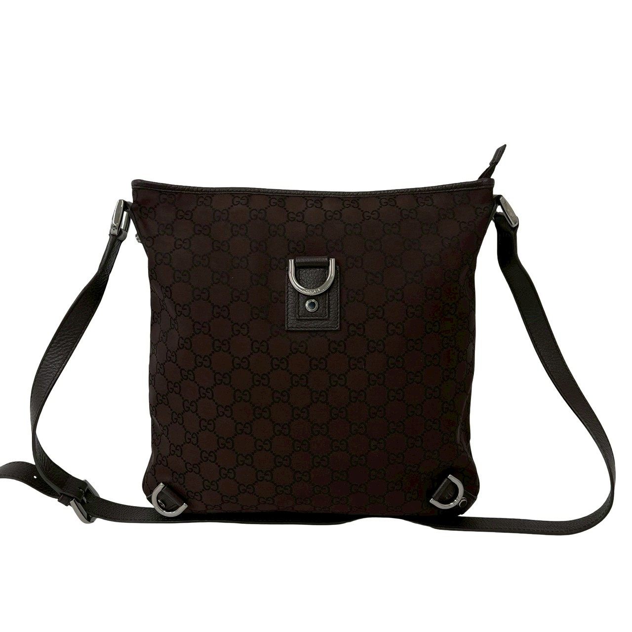 グッチ GGナイロン レザー ショルダーバッグ