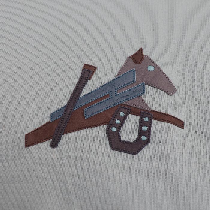 エルメス パズルエケストル コットン レザー 半袖Tシャツ S