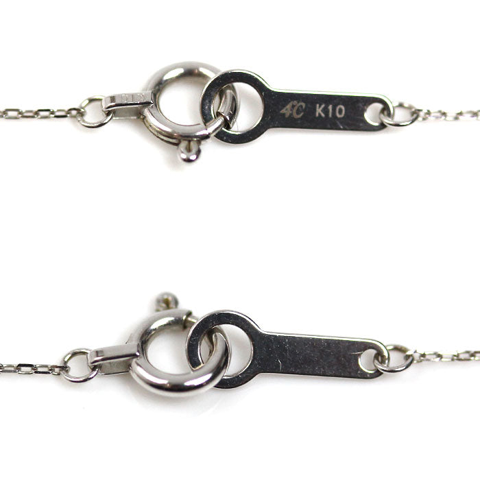 4℃ しずく K10WG ダイヤモンドネックレス