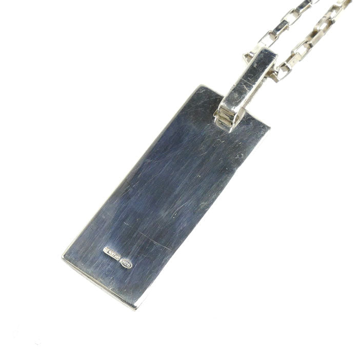 グッチ シルバー925 Gロゴプレートネックレス