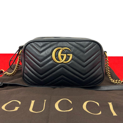 グッチ GGマーモント レザーショルダーバッグ