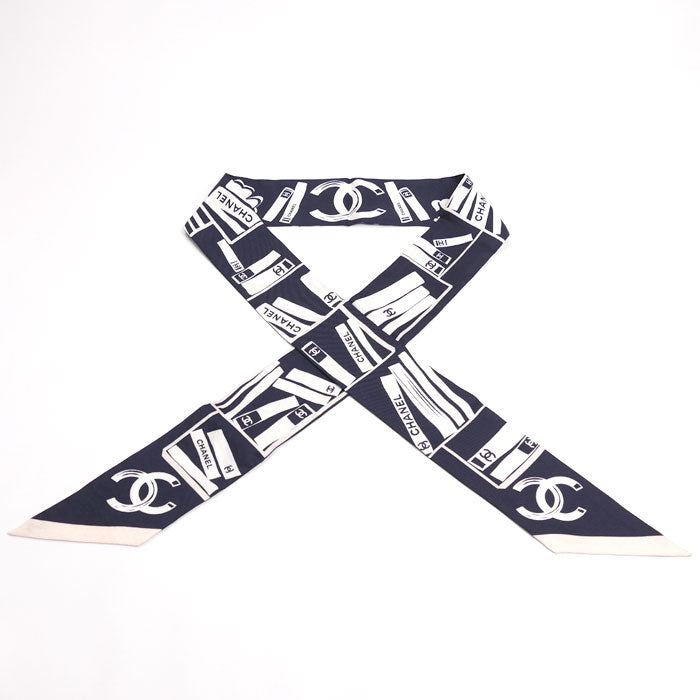 シャネル ココマーク カメリア シルクスカーフ