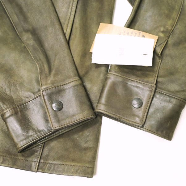 ダブルアールエル Hand-Distressed Leather オーバーシャツ