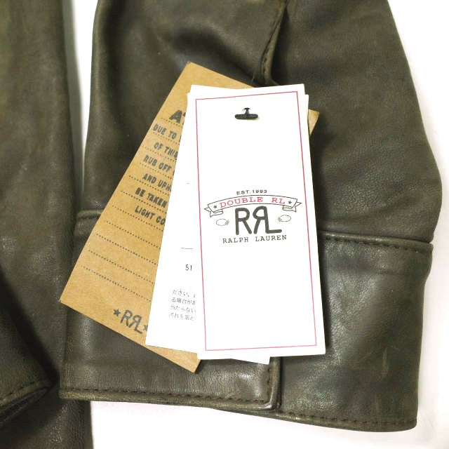 ダブルアールエル Hand-Distressed Leather オーバーシャツ