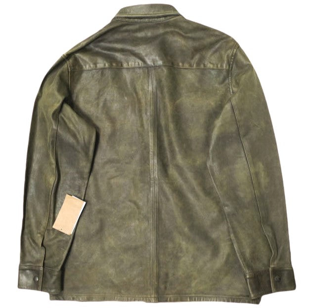 ダブルアールエル Hand-Distressed Leather オーバーシャツ