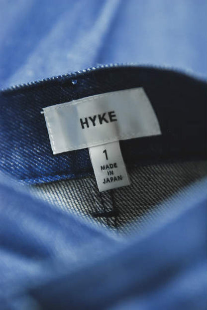 HYKE デニム ベイカー スカート ブルー