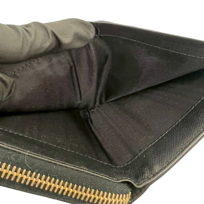 プラダ ナイロン レザー ラウンドジップ二つ折り財布