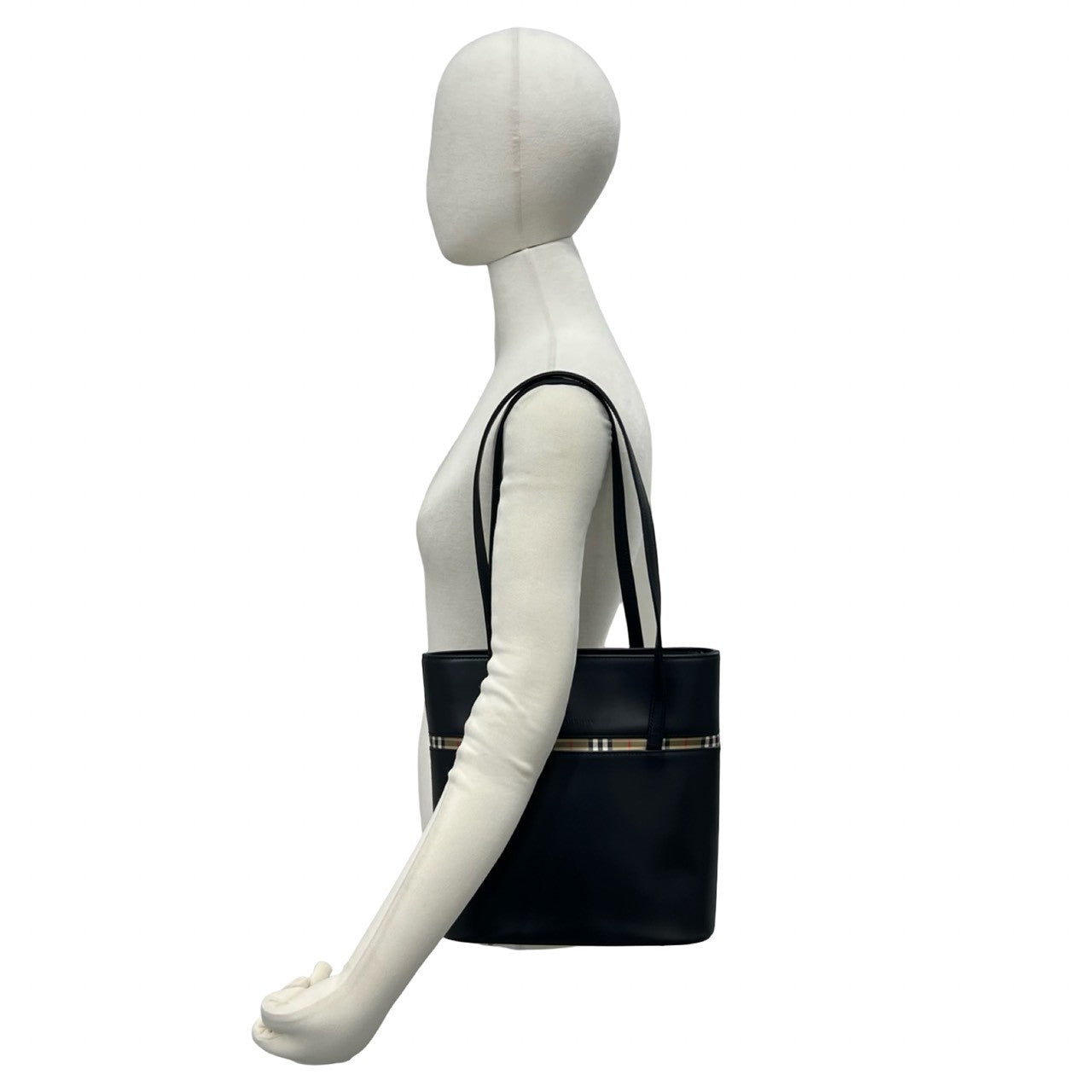 バーバリー レザー キャンバス トートバッグ