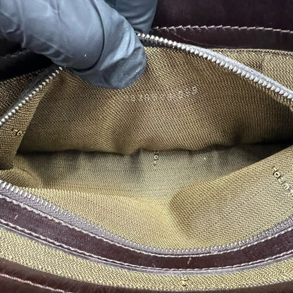 フェンディ ズッカ キャンバス レザー ショルダーバッグ