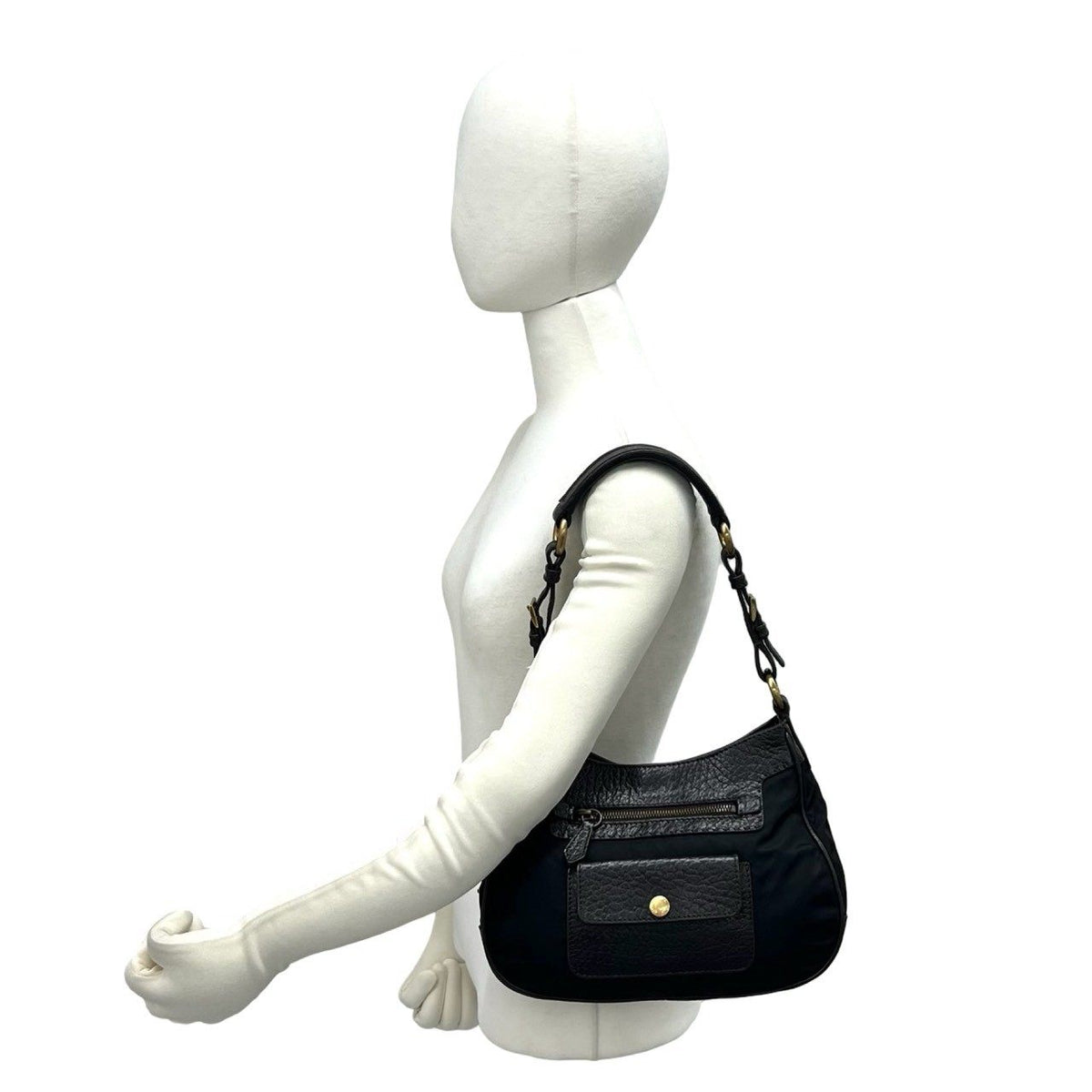 プラダ ナイロン レザー ショルダーバッグ
