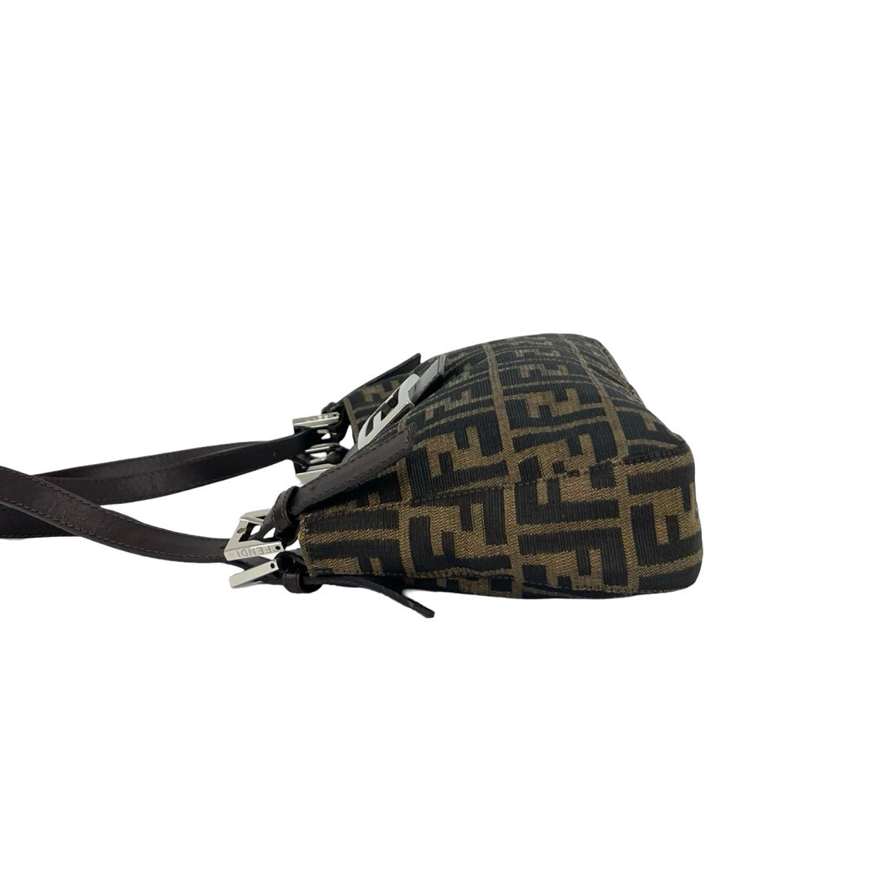 フェンディ ズッカ キャンバス レザー ショルダーバッグ