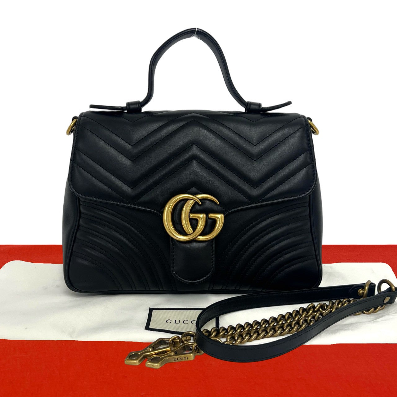 グッチ GGマーモント レザー2wayバッグ