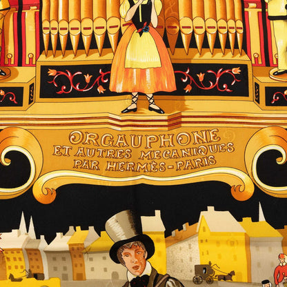 エルメス ORGAUPHONE ET AUTRES MECANIQUES シルクスカーフ90