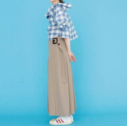 maturely Super Kilt Maxi Skirt ポリエステル マキシスカート