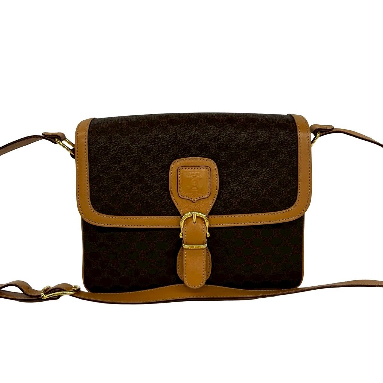 セリーヌ マカダムトリオンフ レザーショルダーバッグ