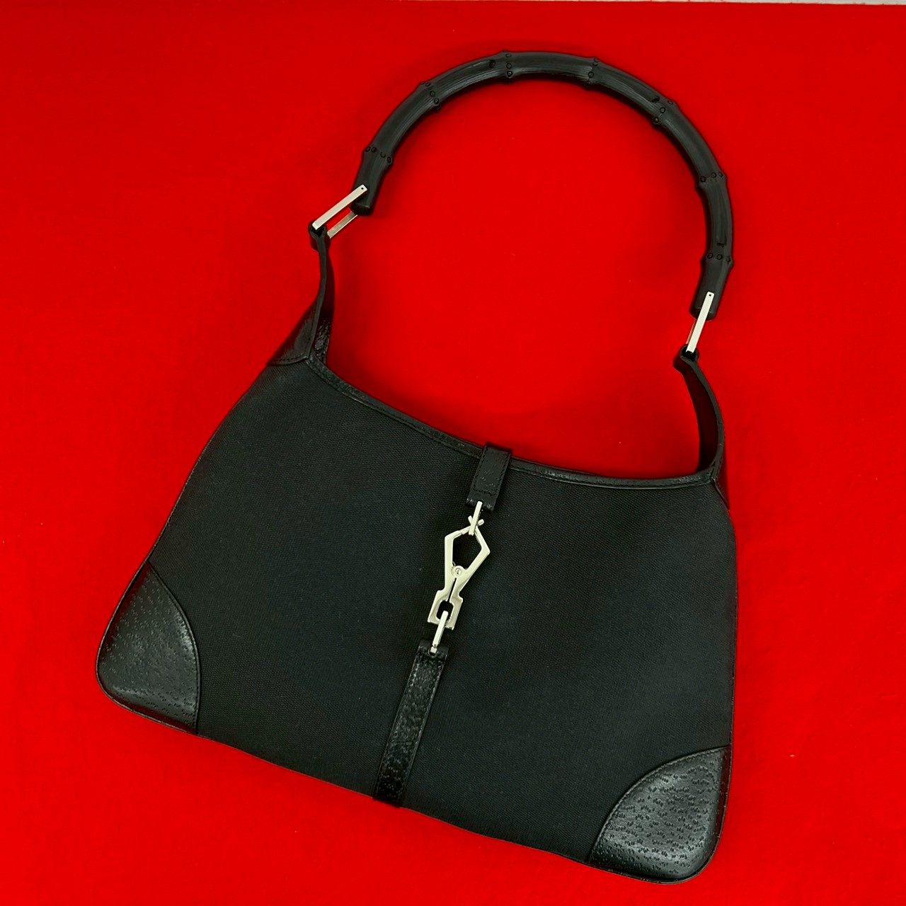 グッチ バンブージャッキー レザーハンドバッグ
