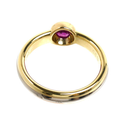 カルティエ モノストーン Au750 トリニティ ルビー リング 10号