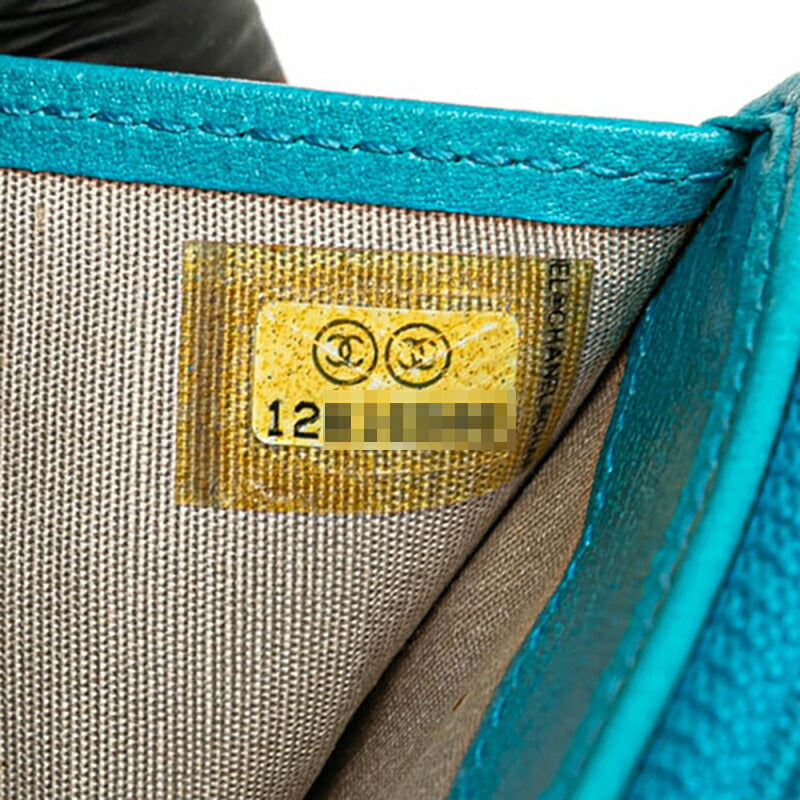 シャネル カメリア ココマーク ラムスキン 二つ折り財布