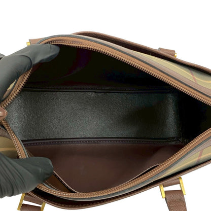 バーバリーズ キャンバス レザー ハンドバッグ