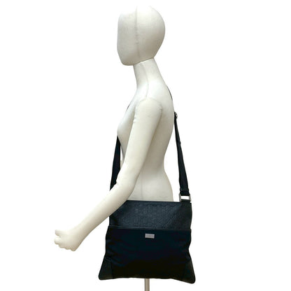 グッチ グッチシマ レザー ナイロンキャンバス ショルダーバッグ