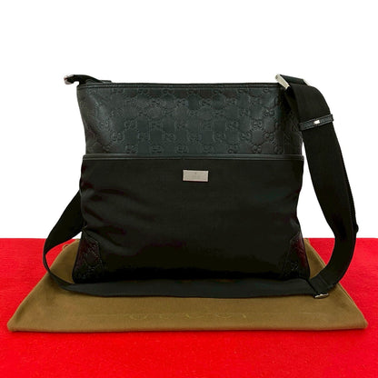 グッチ グッチシマ レザー ナイロンキャンバス ショルダーバッグ