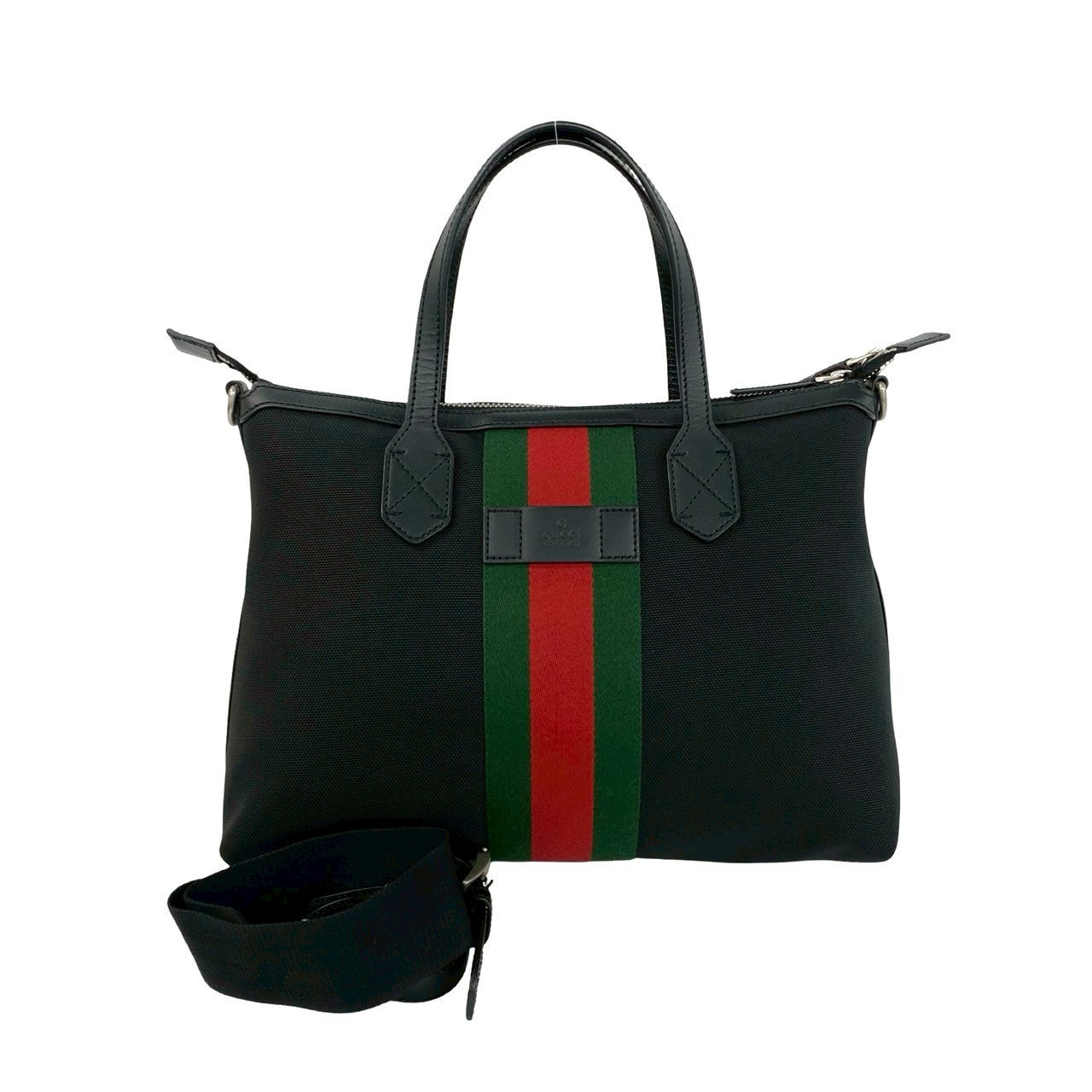 グッチ ナイロンレザー2wayショルダーバッグ