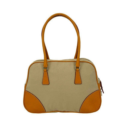 プラダ レザー キャンバス トートバッグ