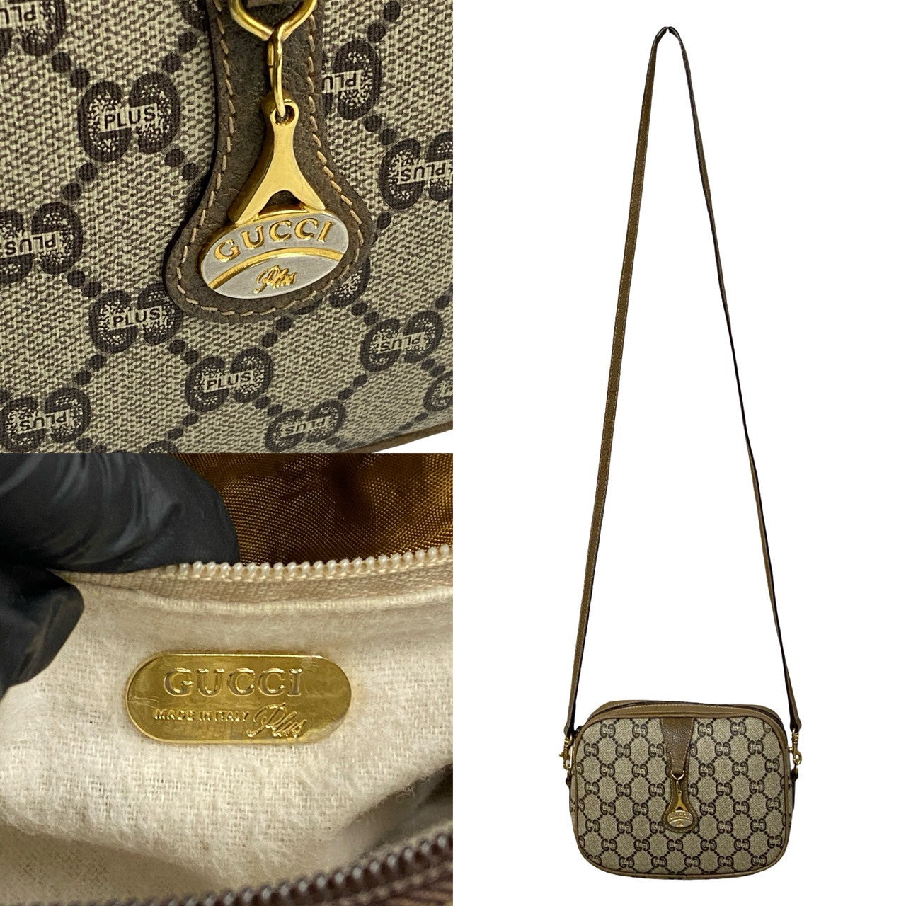 グッチ レザーPVCミニショルダーバッグ