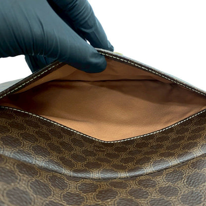 セリーヌ マカダム レザー ショルダーバッグ