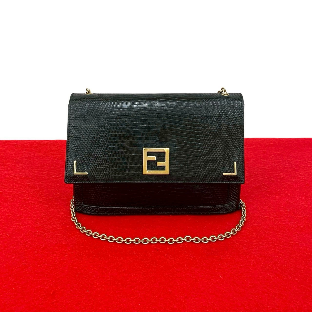 フェンディ FFロゴ レザー チェーン ミニショルダーバッグ
