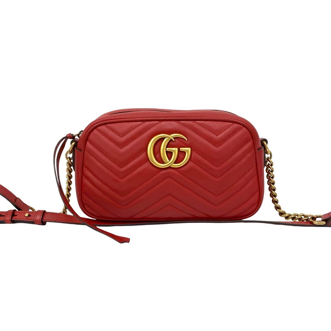 グッチ GGマーモント レザー ミニショルダーバッグ