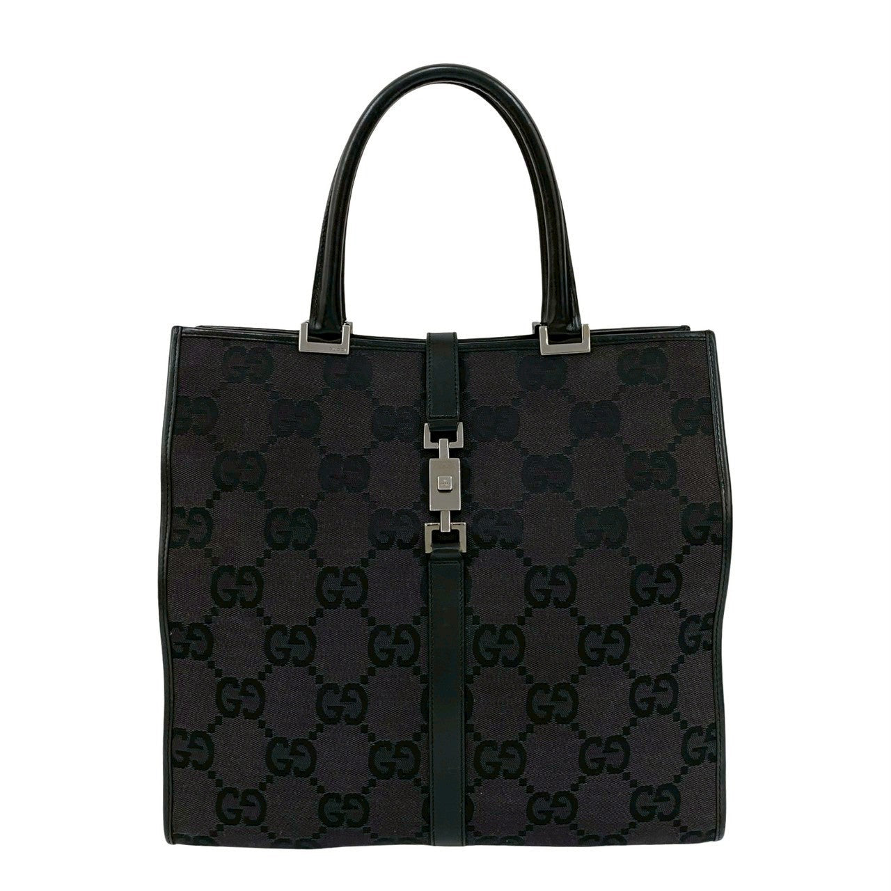 グッチ ジャンボGGジャッキー キャンバス レザー トートバッグ