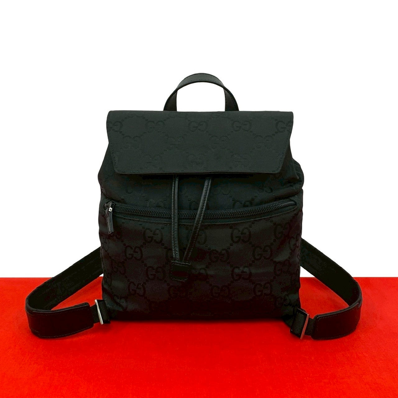 グッチ GGロゴ ナイロン レザー リュックサック