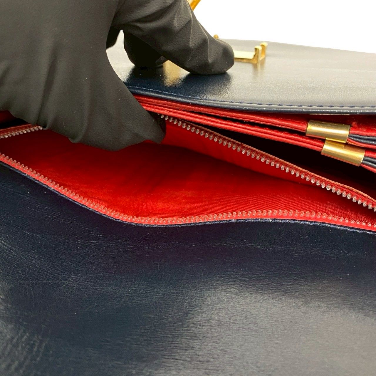 セリーヌ カーフレザーショルダーバッグ