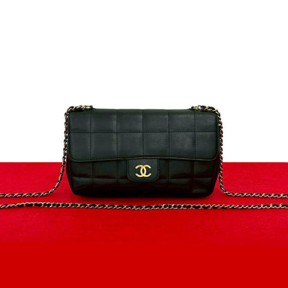 シャネル チョコバー ラムスキン ミニ ショルダー バッグ