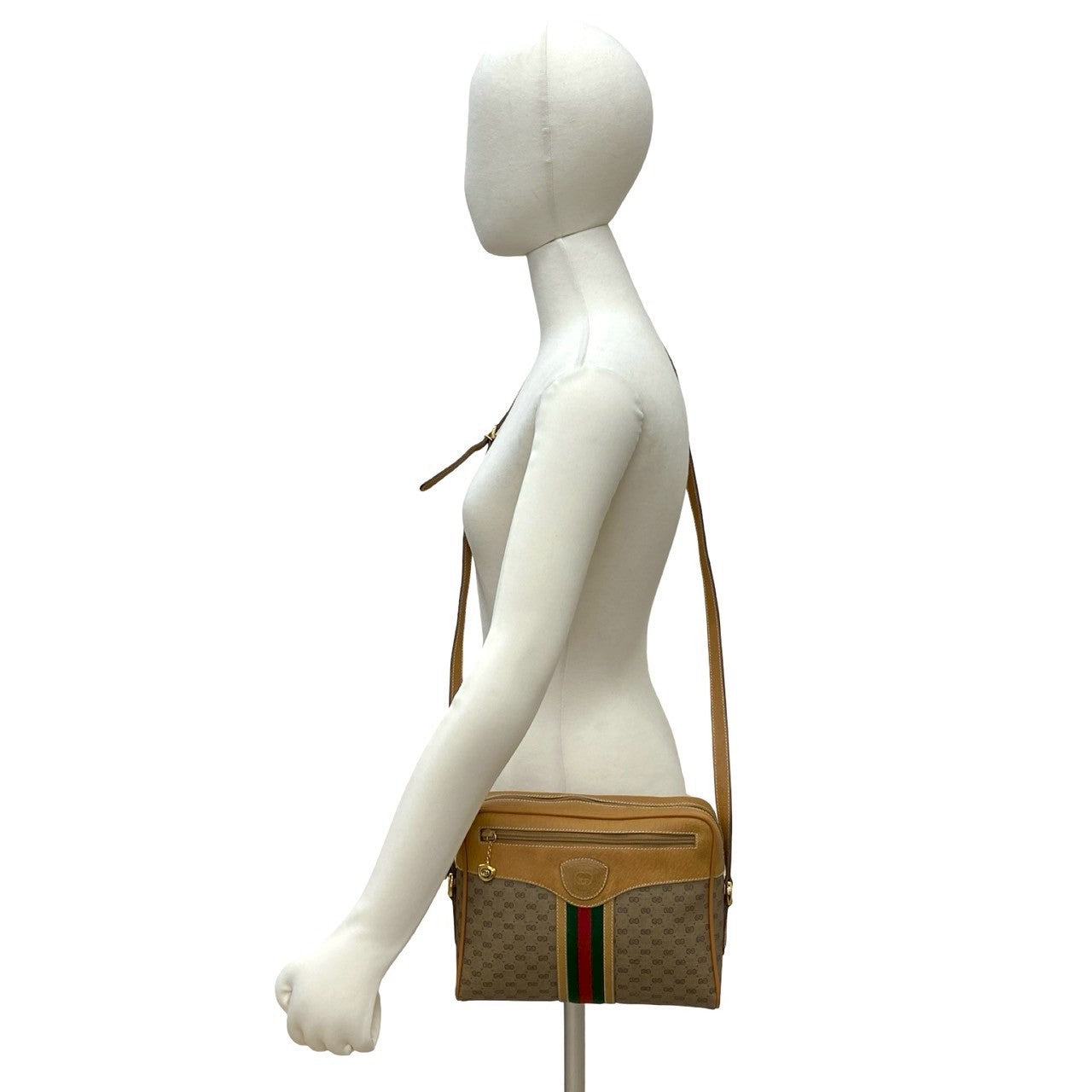 グッチ マイクロGG レザー ショルダーバッグ