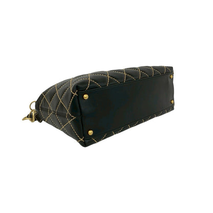 シャネル ワイルドステッチ レザーハンドバッグ