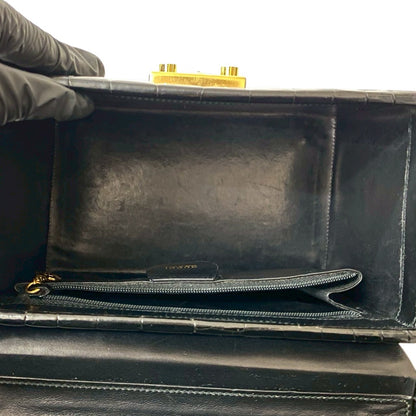 グッチ レディロック クロコダイルレザーハンドバッグ