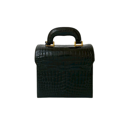 グッチ レディロック クロコダイルレザーハンドバッグ