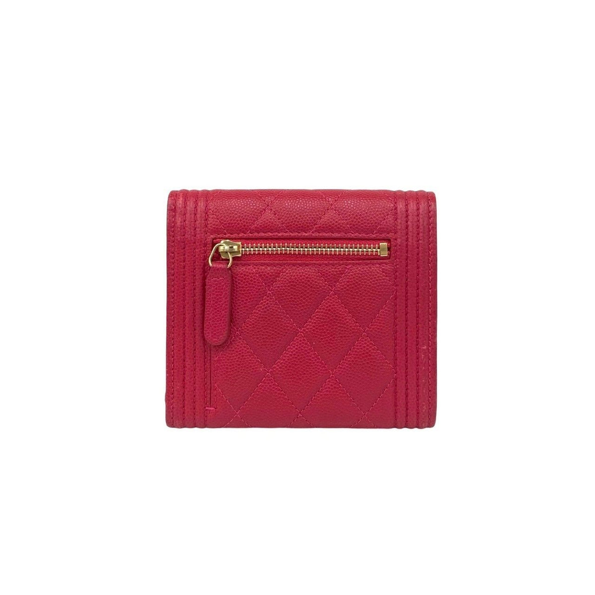 シャネルボーイシャネルキャビアスキン三つ折り財布