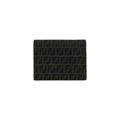 フェンディ ズッカ キャンバス レザー 三つ折り財布