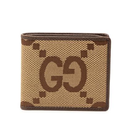 グッチ ジャンボGG キャンバス レザー 二つ折り財布