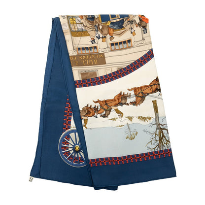 エルメス カレ90 L'Hiver en Poste シルクスカーフ