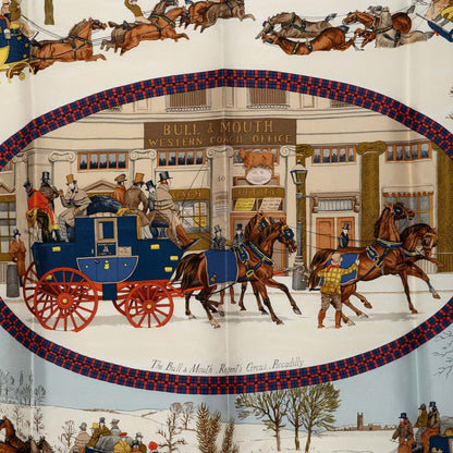 エルメス カレ90 L'Hiver en Poste シルクスカーフ