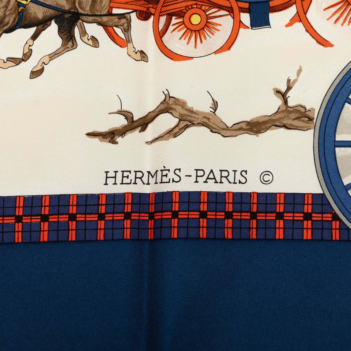 エルメス カレ90 L'Hiver en Poste シルクスカーフ