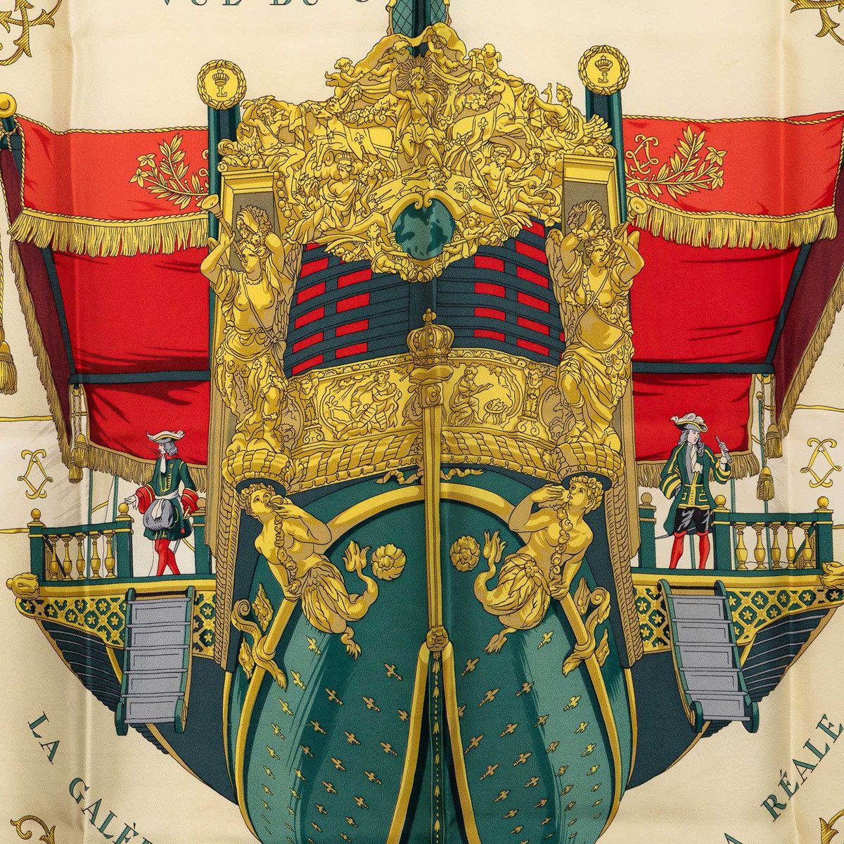 エルメス カレ90 VUE DU CAROSSE DE LA GALERE LA REALE シルクスカーフ