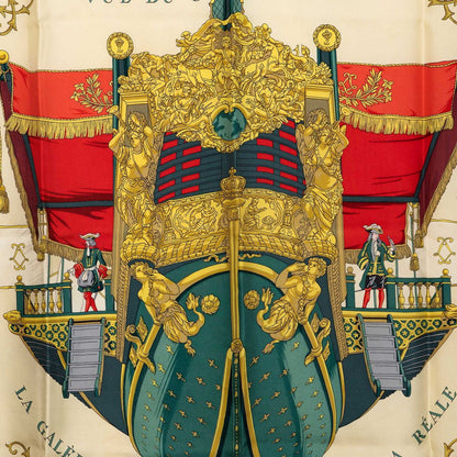 エルメス カレ90 VUE DU CAROSSE DE LA GALERE LA REALE シルクスカーフ