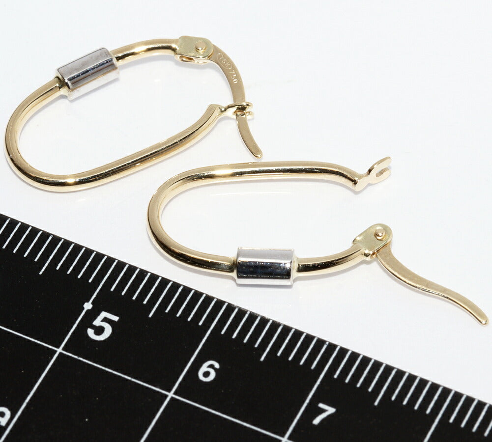 Au750イエローゴールドホワイトゴールドピアス