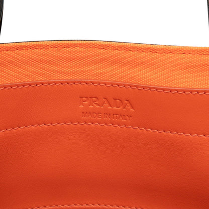 プラダ ウーヴェルチュール キャンバス レザー トートバッグ